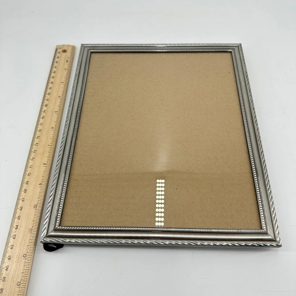 Mason Lane Silver Rope Beaded 8x10 Picture Frame Tabletop Display Classic Decor